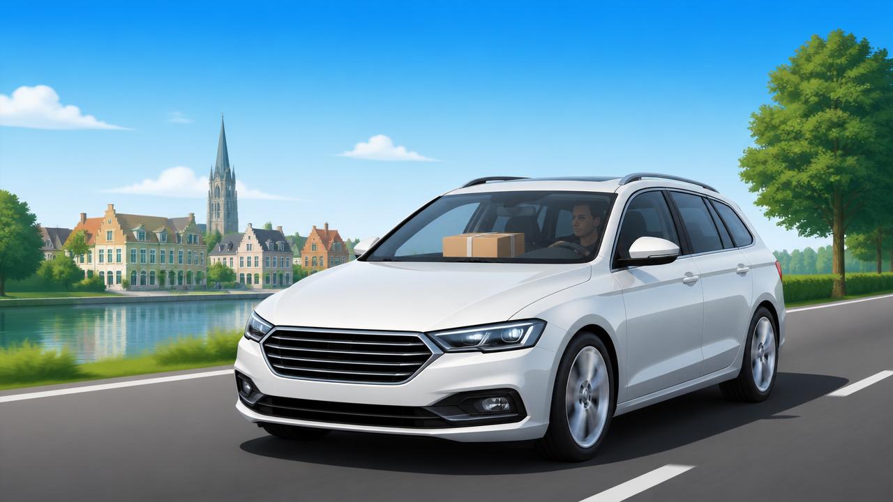 Spoedtransport met privéauto op een Belgische weg